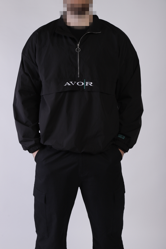 Oversized Black Quarter Zip